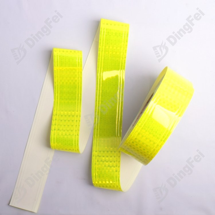 Fluorescent Yellow Sparkle Pattern Reflective PVC Tape For Clothing - 